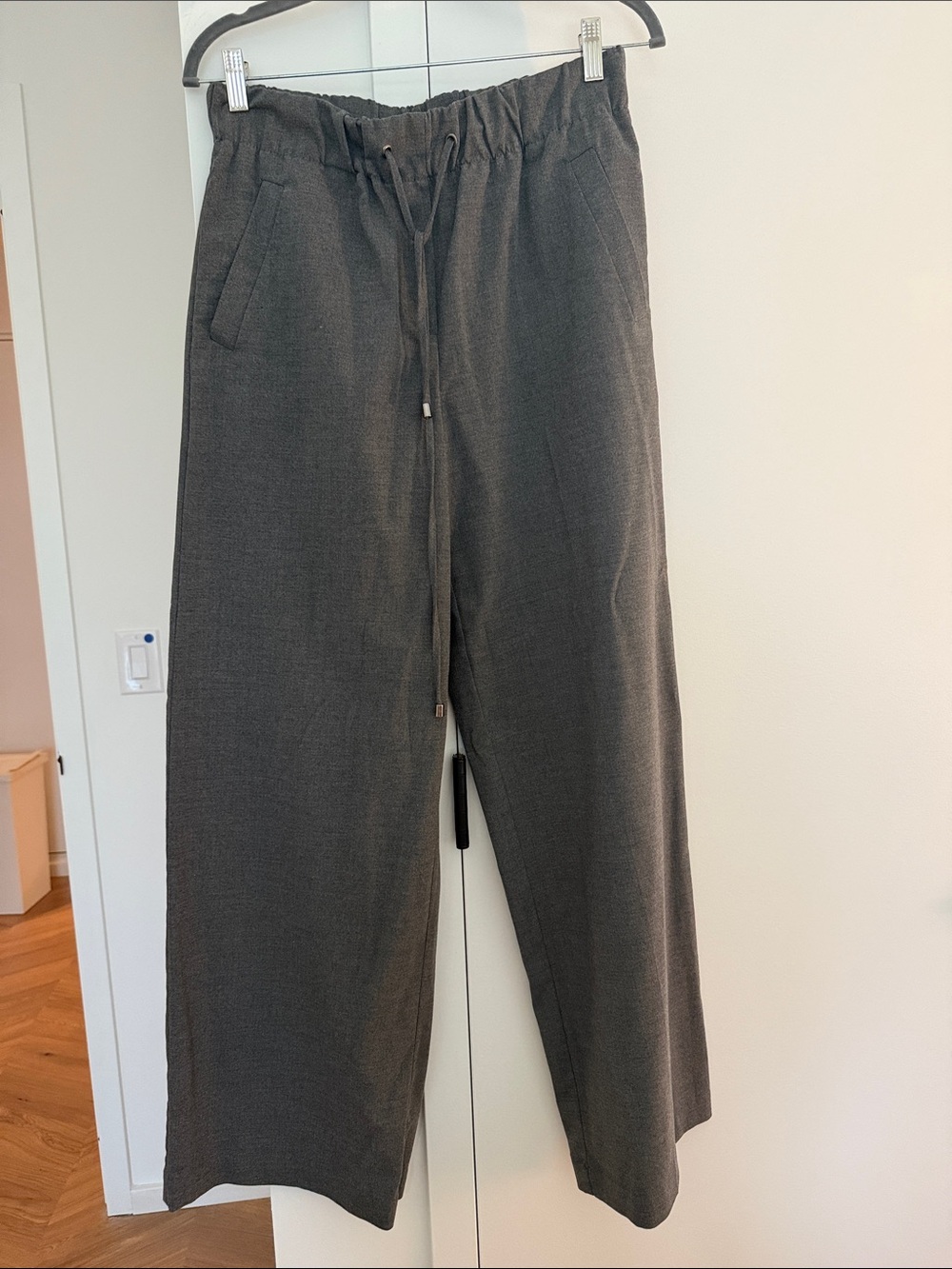 Women’s Drawstring Casual Trousers - Dark Charcoal
